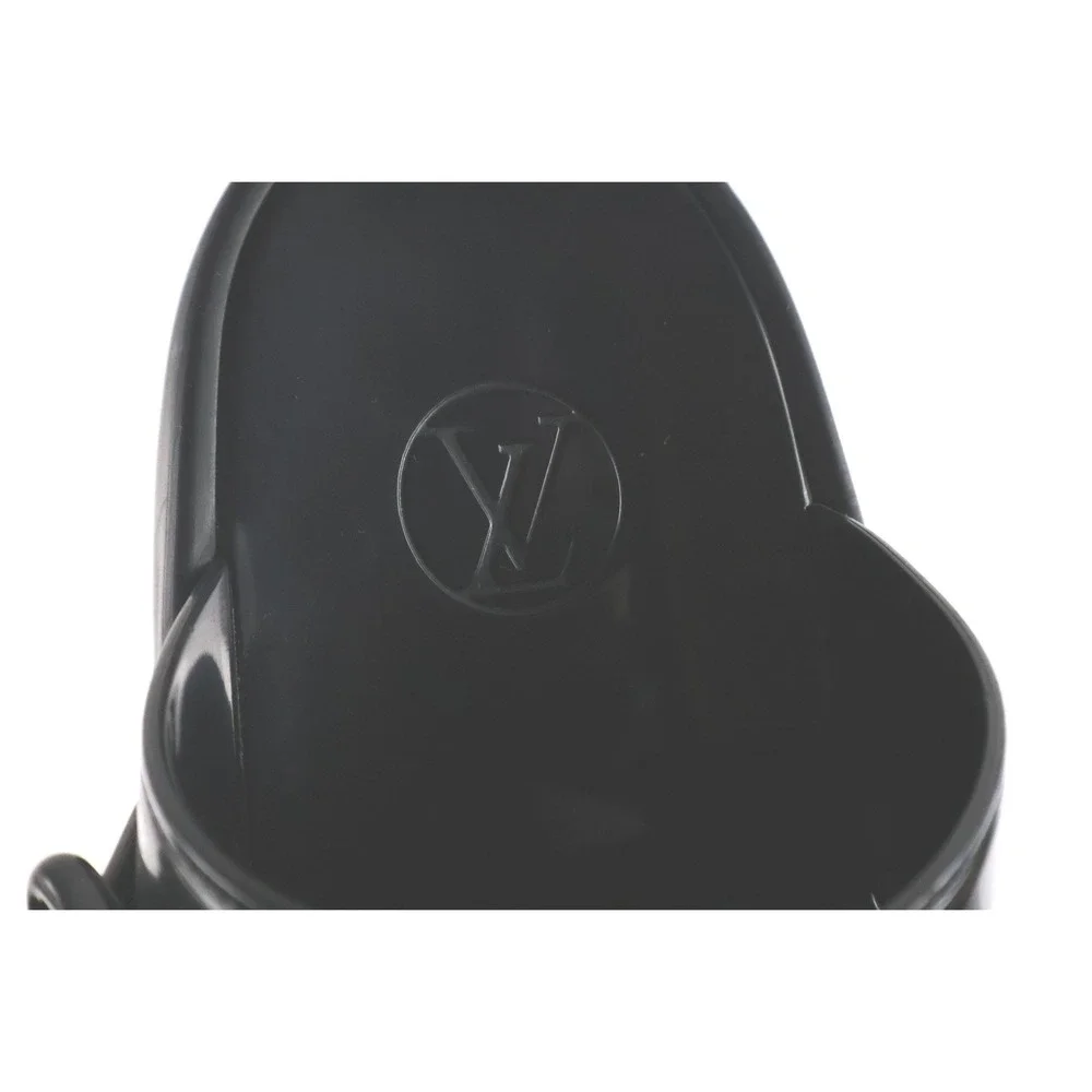 Louis Vuitton Flat Comfort Sandal Black Monogram 40 Leather Canvas